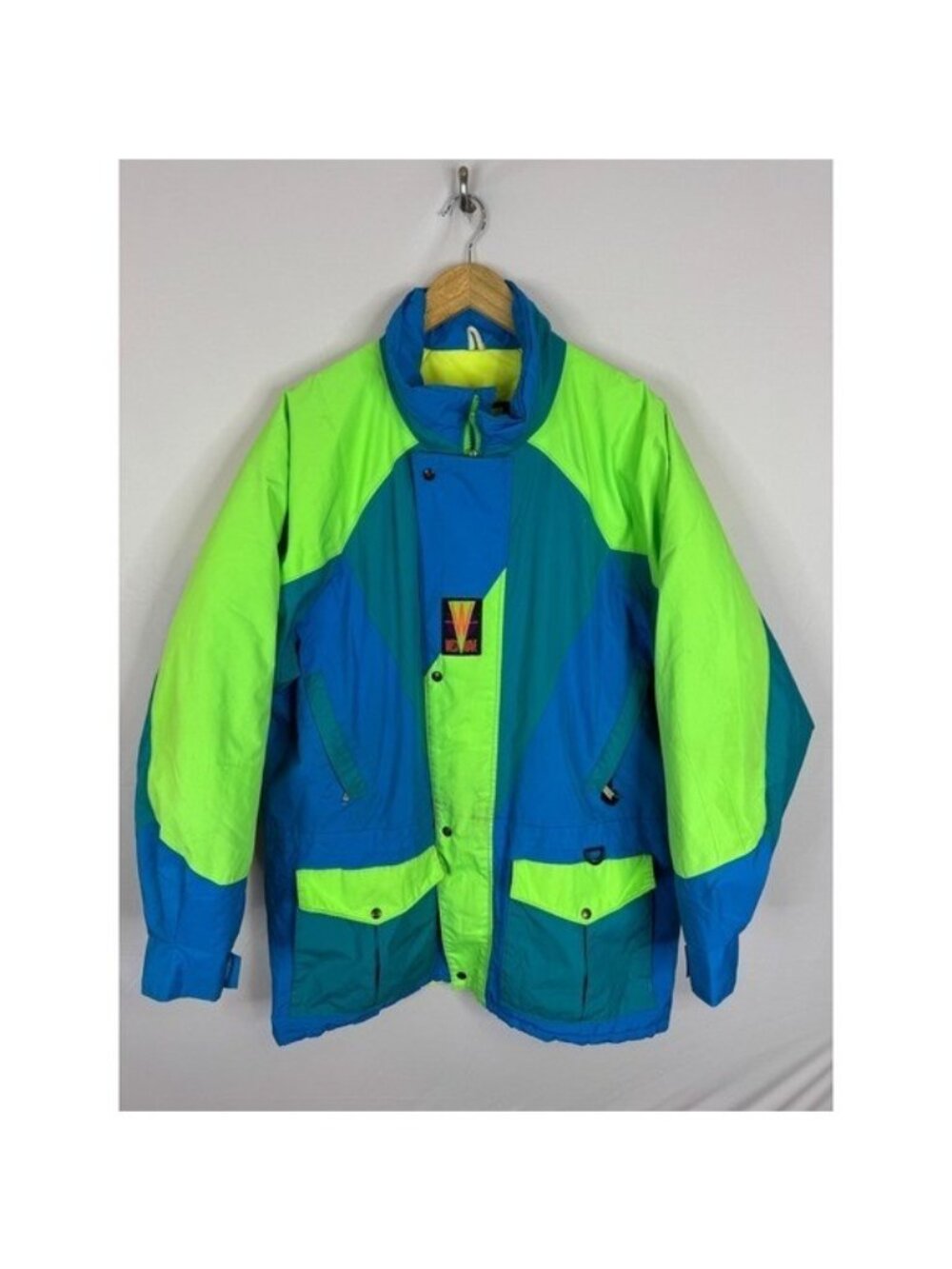Vintage 90s West Wave Canada Gore-Tex Ski Jacket Men Large Neon Colorblock Retro